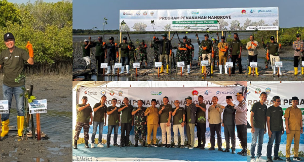 Seremoni penanaman mangrove dalam rangka Pelindo Day